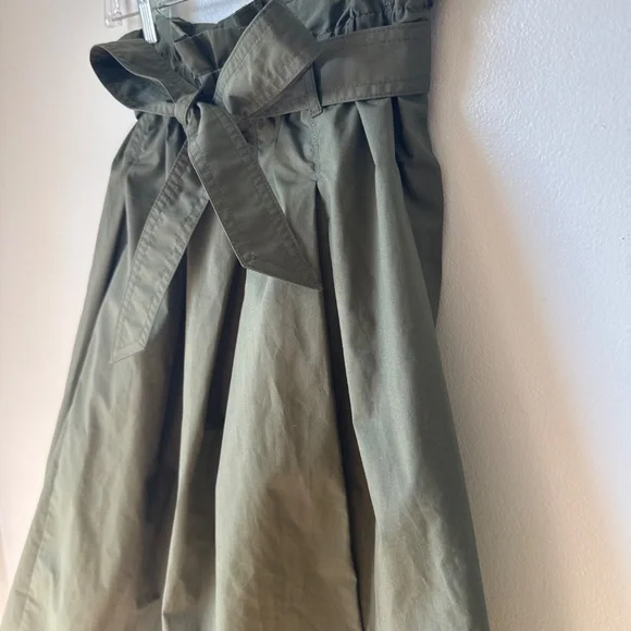 High waist belted flare midi skirt with pockets - Picture 3 of 7